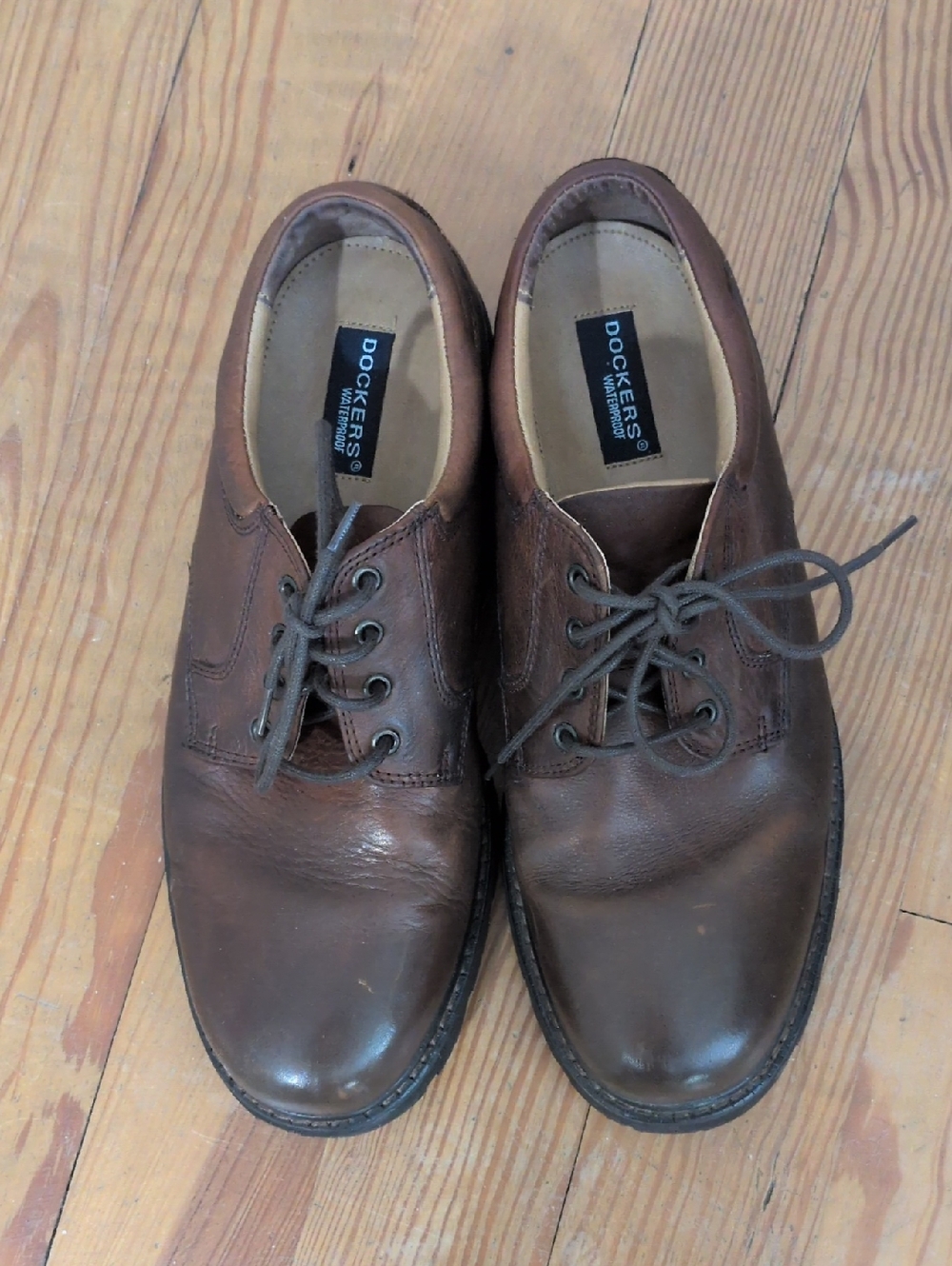 Dockers Brown Leather Lace-Up Derby Shoes